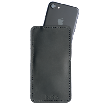 Lederhülle für Apple iPhone 6s, 7 & 8. Hülle, Tasche, Cover schwarz aus echtem Rinds Leder